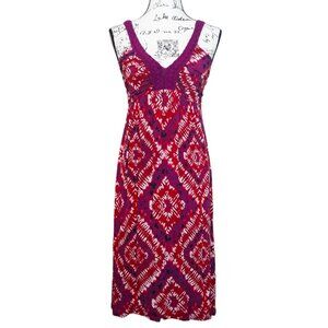 Design History Midi Dress Bohemian Braided Detail Babydoll Soft Knit Stretch